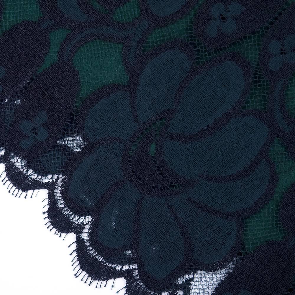 Geoffrey Beene 80s Black and Green Lace Cocktail Dress For Sale 4
