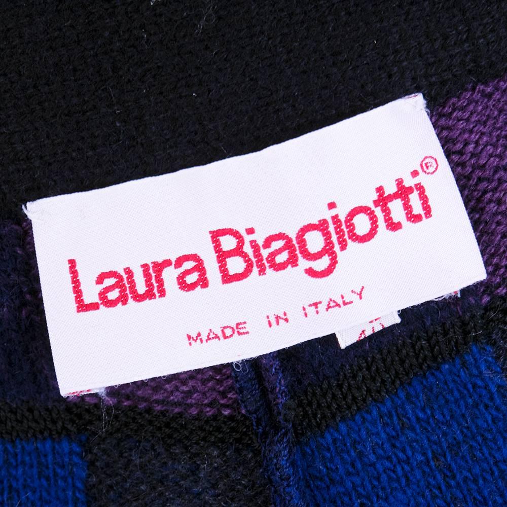 1990s Laura Biaggoti Color Blocked Crochet & Knit Ensemble For Sale 3