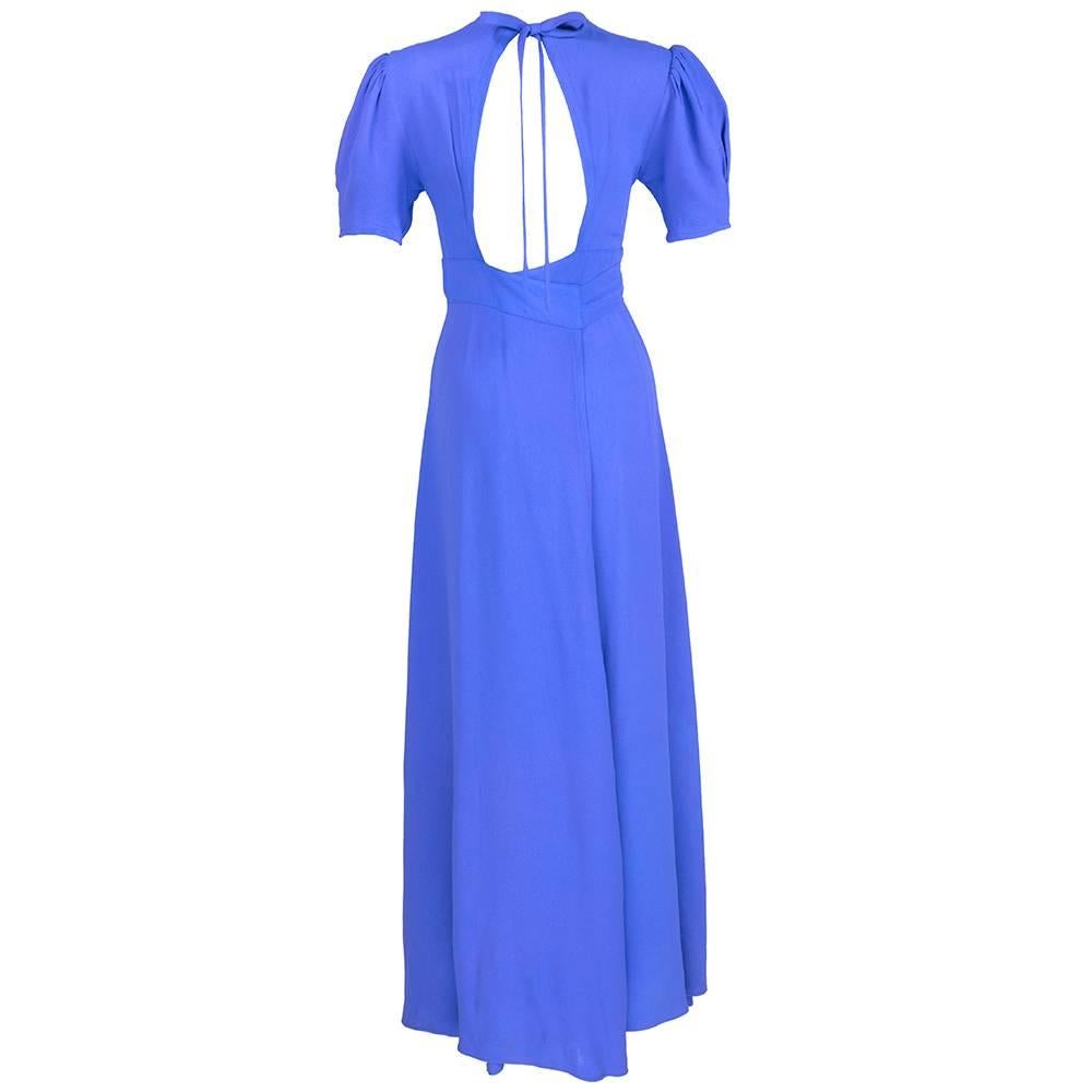Blue  Ossie Clark 70s Lavender Moss Crepe Wrap Dress