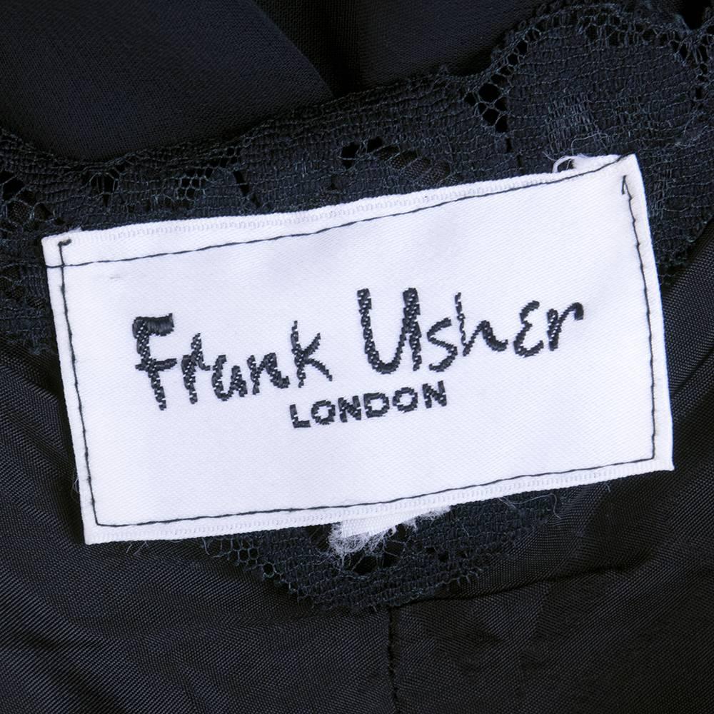Frank Usher 70s Black Chiffon Evening Dress For Sale 2