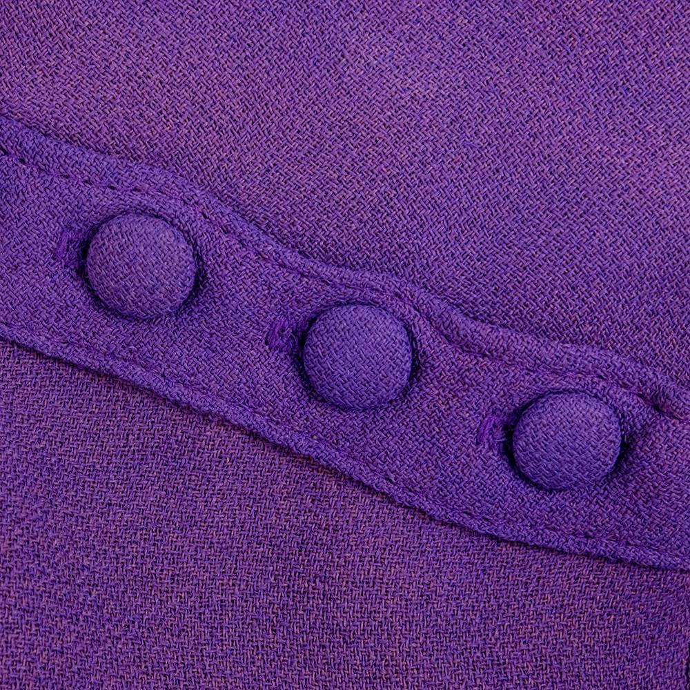 Ossie Clark 70s Purple Moss Crepe Maxi Dress For Sale 2