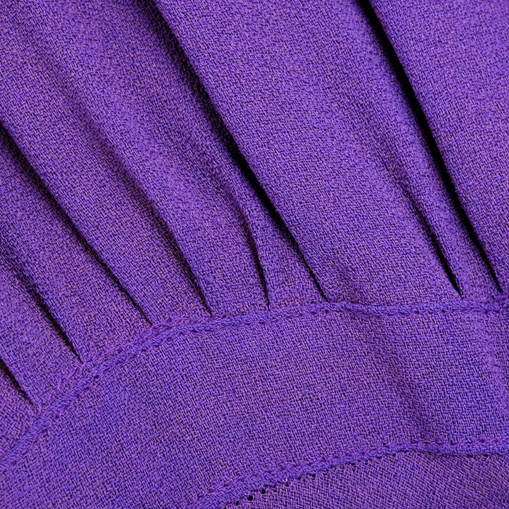 Ossie Clark 70s Purple Moss Crepe Maxi Dress For Sale 1