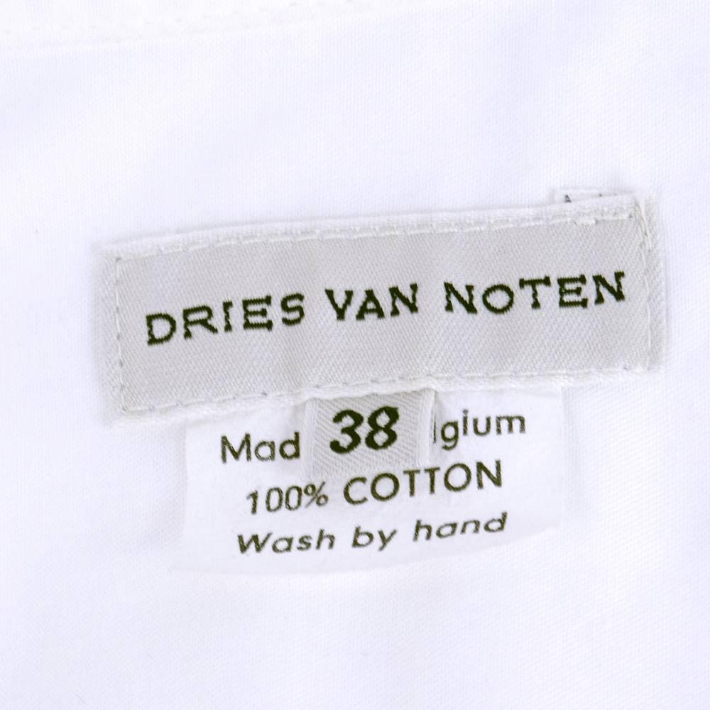 Women's Dries Van Noten 90s White Cotton Wrap Shirt Dress For Sale