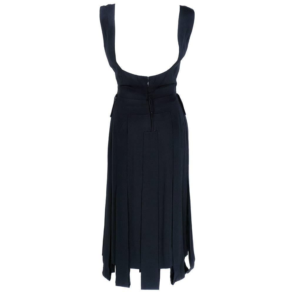 Irene 50s Fitted Black Silk Car Wash Dress In Excellent Condition For Sale In Los Angeles, CA