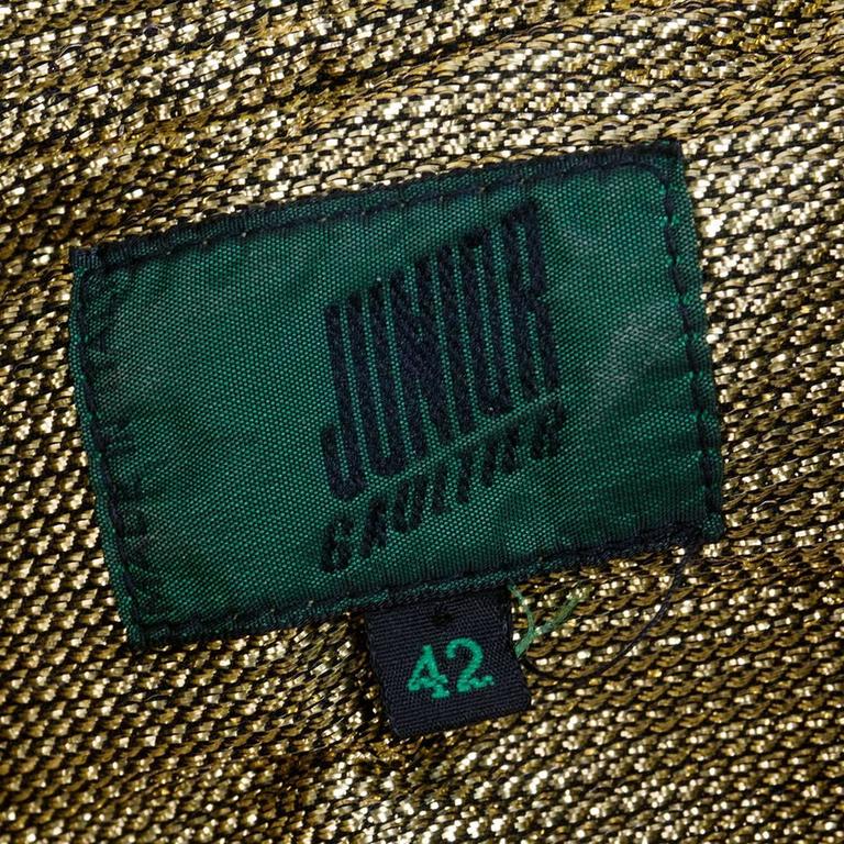 Junior Gaultier 90s Gold Denim Cut Bodysuit at 1stDibs