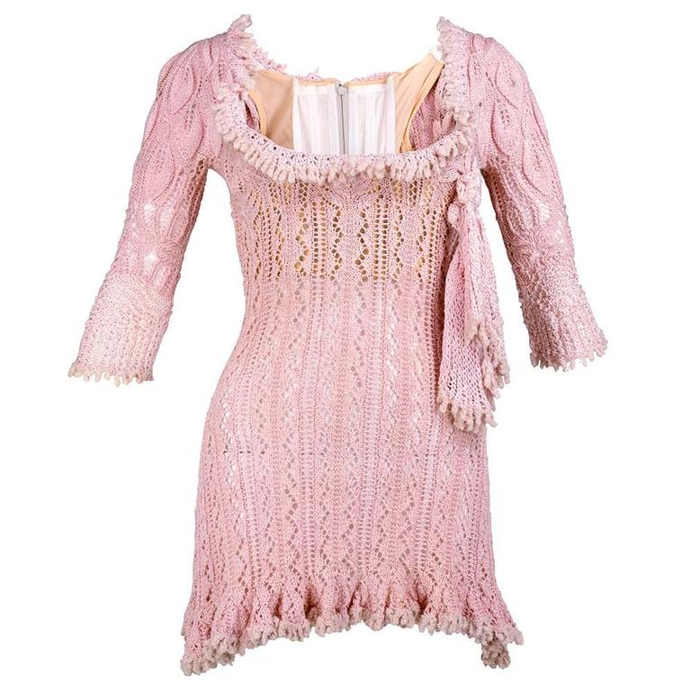 Westwood 90s Pink Crochet Mini Dress