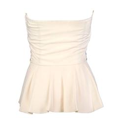 Lanvin 90s Ivory Beaded Strapless Top
