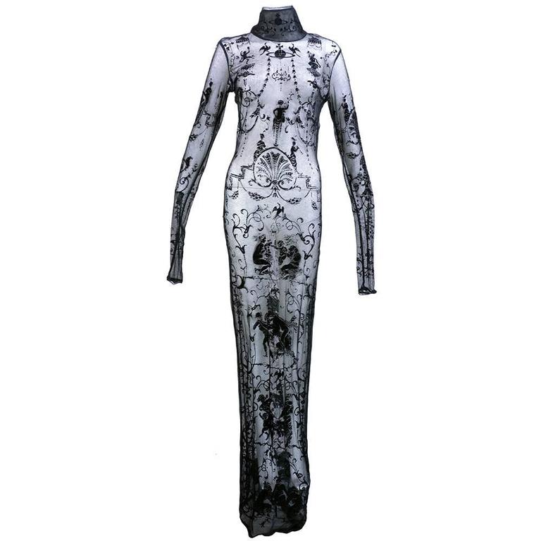 Vivienne Westwood Boule Collection Black Mesh Long Dress at 1stDibs