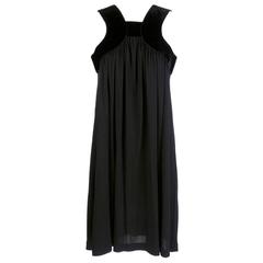 Gaultier Femme 2000s Black Jersey Trapeze Dress