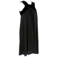 Gaultier Femme 2000s Black Jersey Trapeze Dress