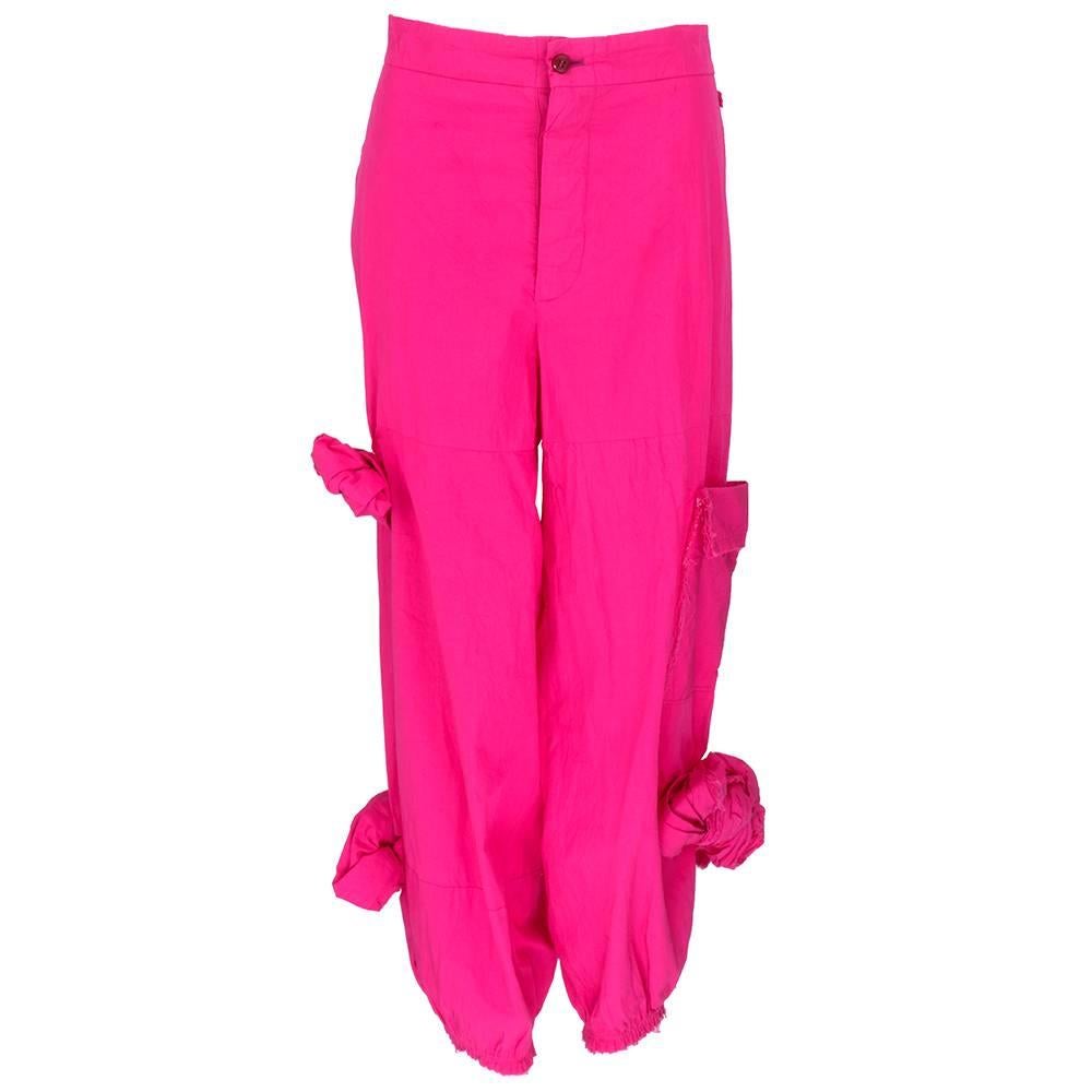 Attributed to Comme des Garcons Hot Pink Cargo Pants For Sale