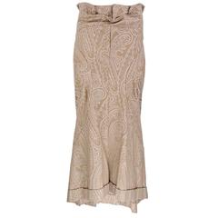 2006 Comme des Garcons Taupe Paisley Jacquard Skirt