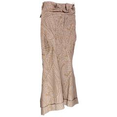 2006 Comme des Garcons Taupe Paisley Jacquard Skirt
