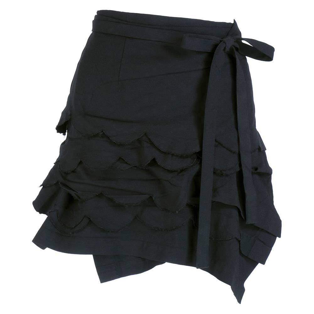 2004 des Garçons Wrap Skirt with Scalloped Edges