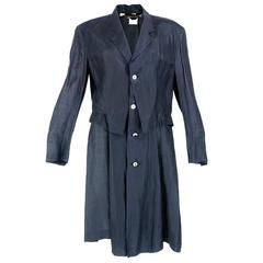 Comme des Garcons Black Linen Long Jacket Comme des Garcons Black Linen Long Jacket