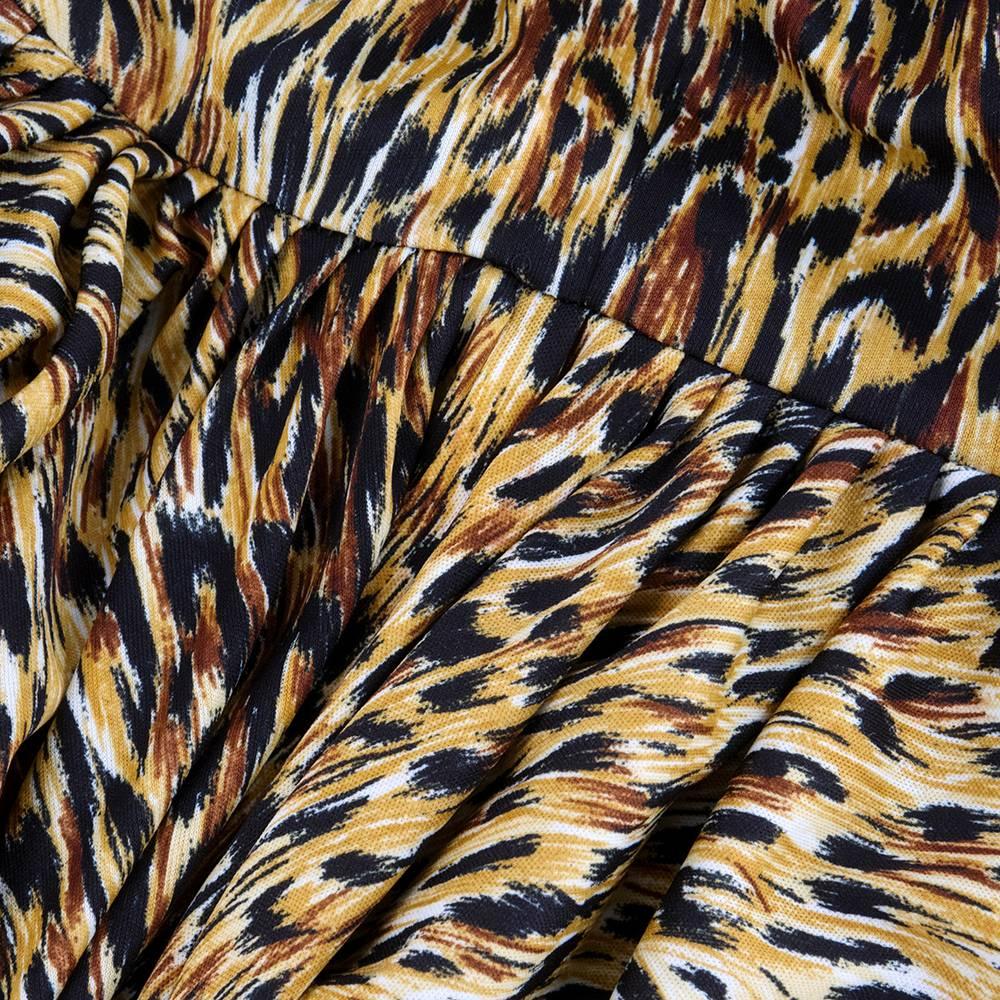 Women's 80s Norma Kamali Iconic Leopard Print Jersey Dress For Sale