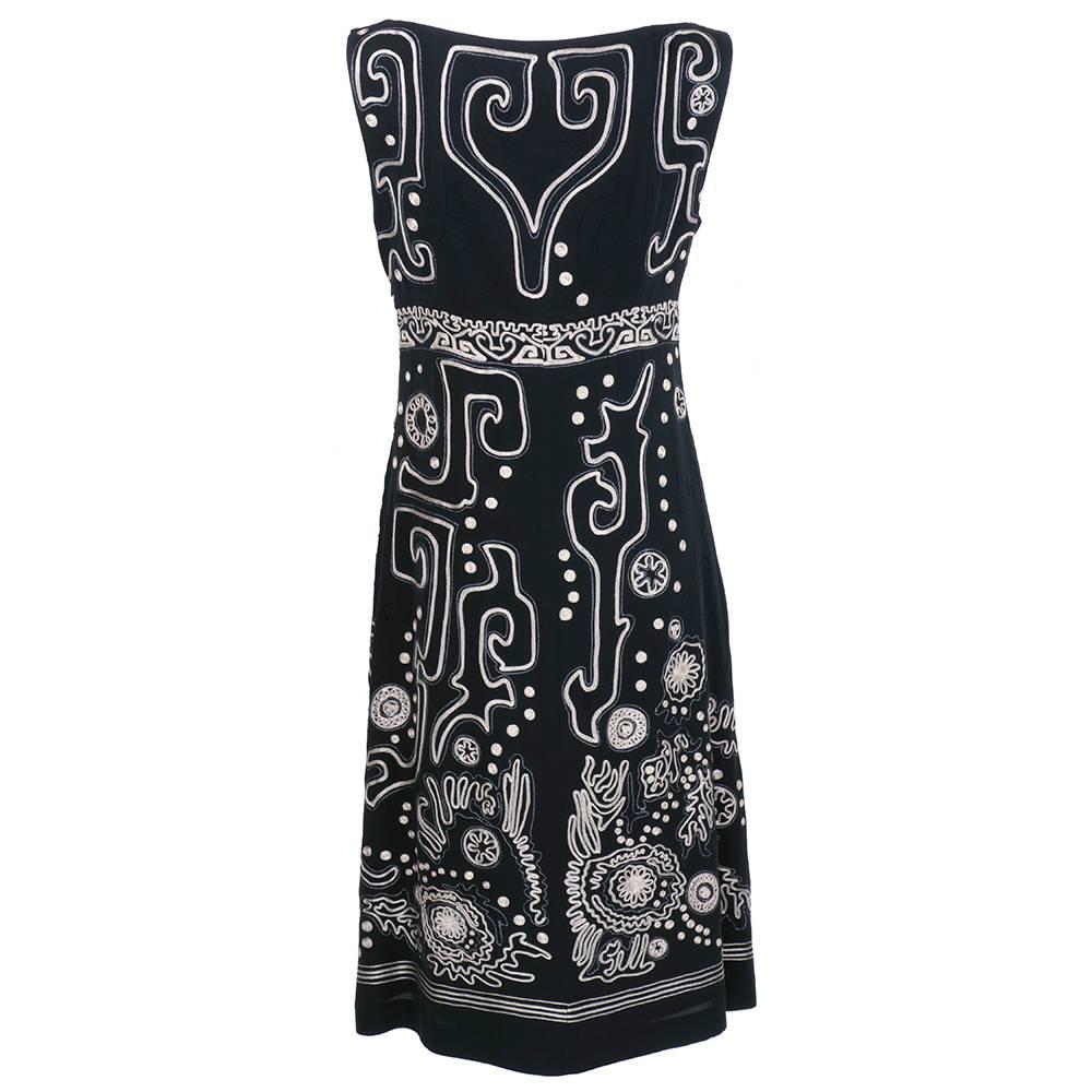 2000s Christian Lacroix Little Black Embroidered Dress In Excellent Condition For Sale In Los Angeles, CA