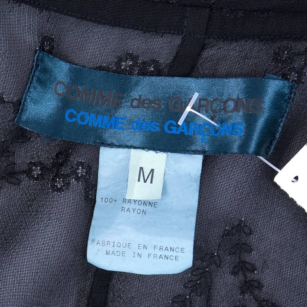 Comme des Garçons Black Chiffon Embroidered Never Worn Shirt/Jacket For Sale 1