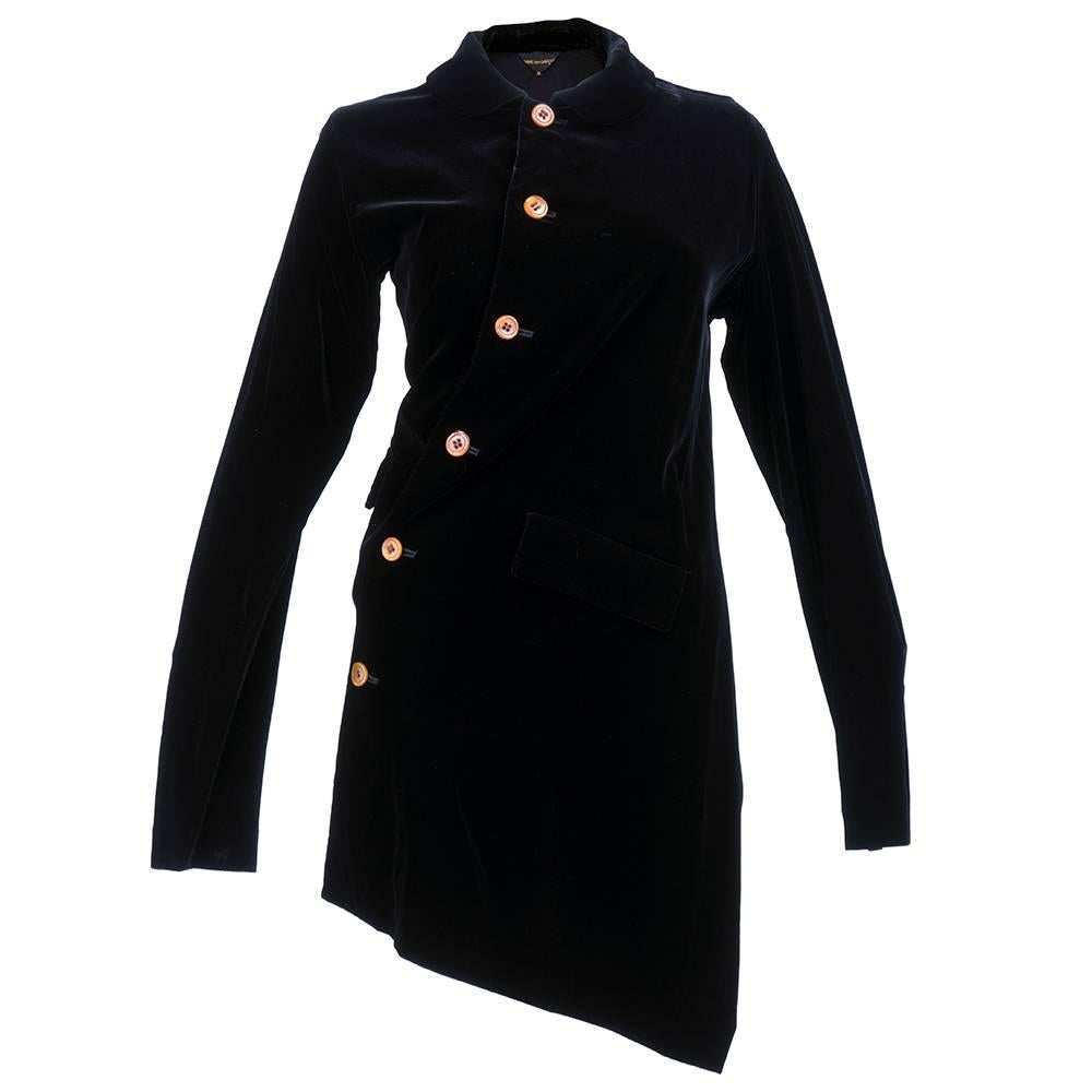 Comme des Garçons Black Velvet  Asymmetrical Jacket For Sale