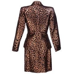 1980s Yves saint Laurent Rive Gauche Metallic Leopard Print Suit