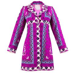 1960s Pucci Magenta Print Coat Dress