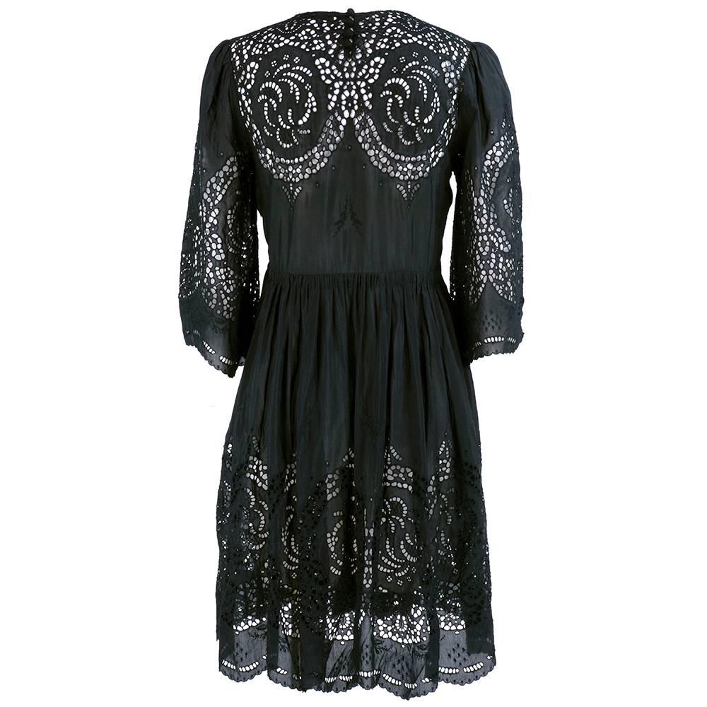 Late Stella McCartney Black Eyelet Babydoll Dress In Excellent Condition In Los Angeles, CA