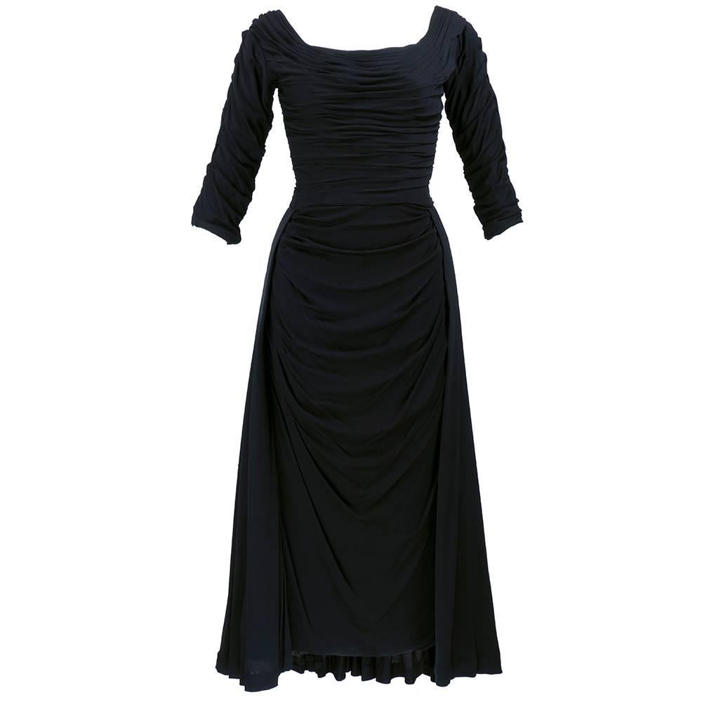 The Best 50s Ceil Chapman Black Cocktail Dress 