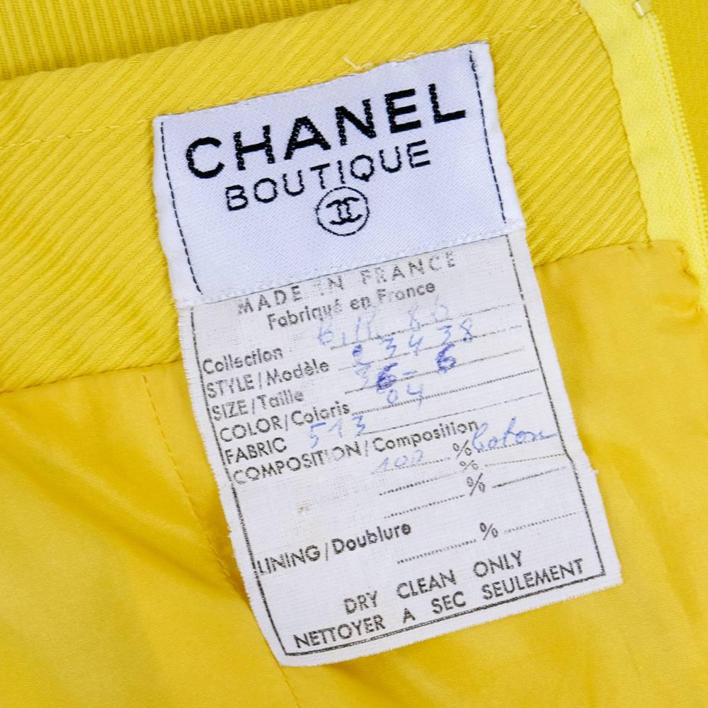 Women's -80s Chanel Yellow Strapless Gown