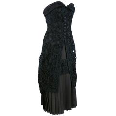 50s Adrian Intricate Strapless Cocktail Dress