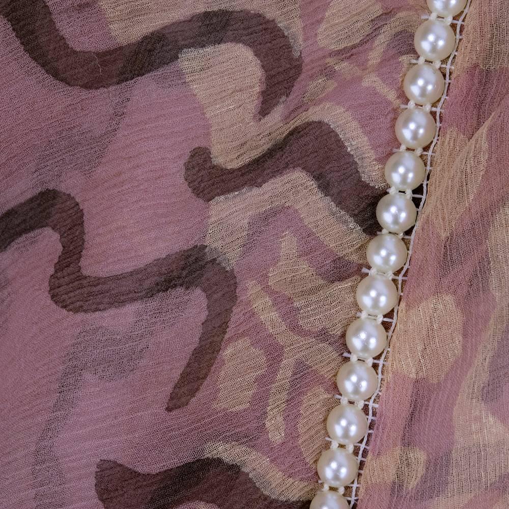 80s Zandra Rhodes Chiffon Top with Pearls 1