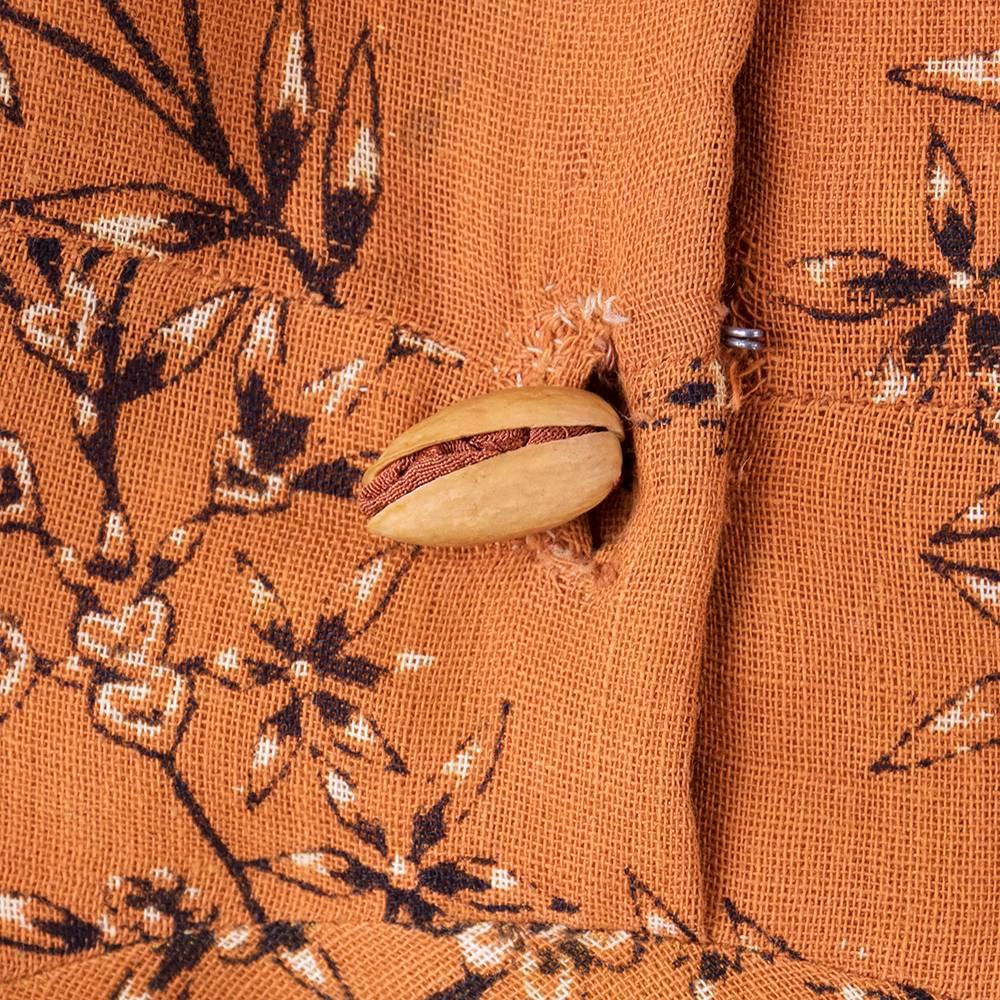 50s Whimsical Day Dress with Pistachio Buttons In Good Condition In Los Angeles, CA