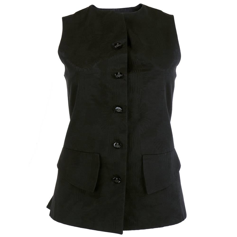 90s Vivienne Westwood Black Jacquard Waistcoat