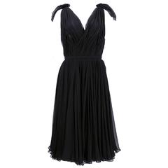 Alexander McQueen Black Chiffon 50s Style Cocktail Dress