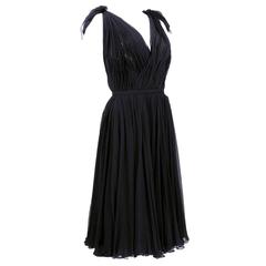 Alexander McQueen Black Chiffon 50s Style Cocktail Dress