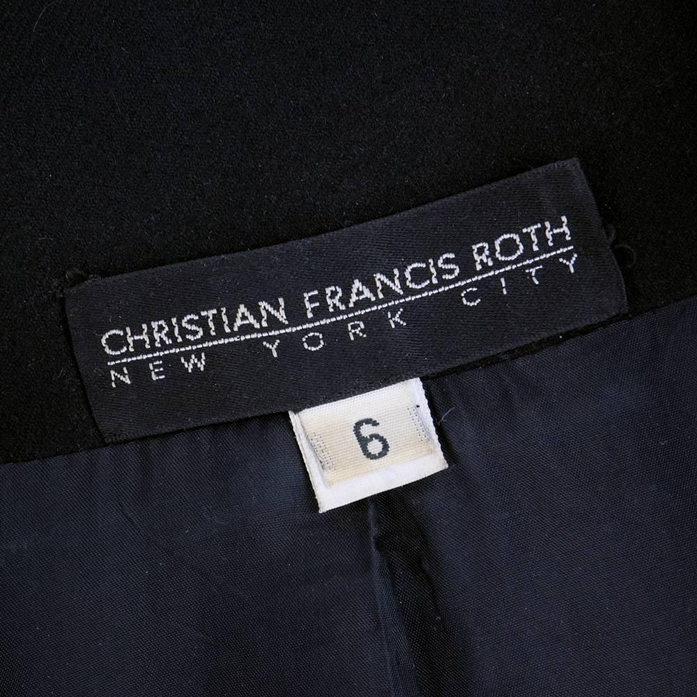 Women's 80s Christian Francis Roth Black Applique Zip Front Jacket For Sale