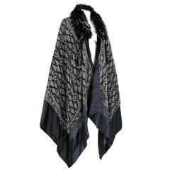 20s Black Satin Heavily Beaded Opera Cape