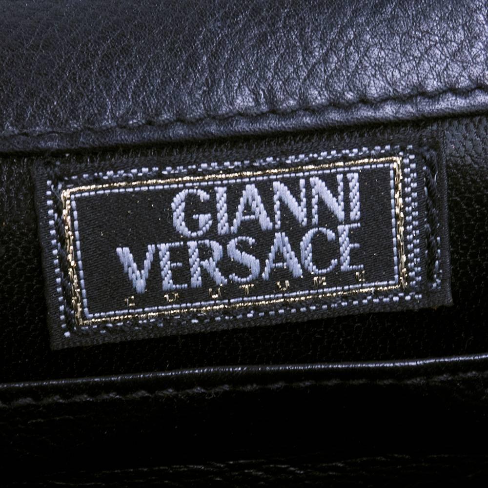 90s Gianni Versace Black Cross Body Pochette  2