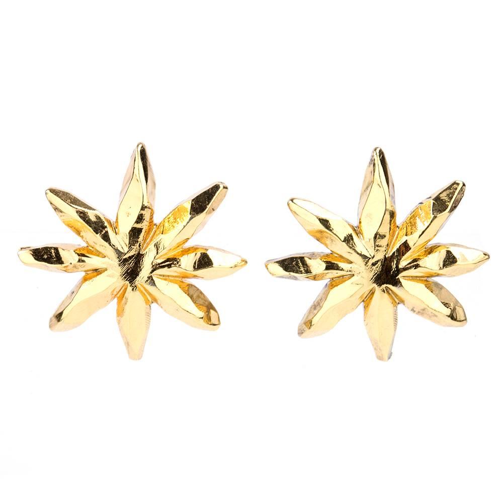 90s Christian Lacroix Large Abstract Flower Earrings  