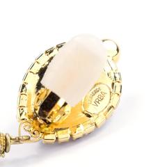 Larry Vrba Huge Crystal and Pearl Chandelier Earrings