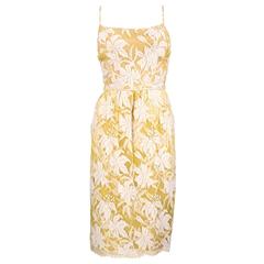 60s Galanos for Amelia Gray Yellow Lace Afternoon Dress