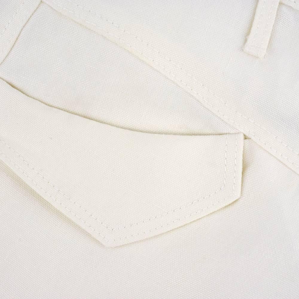 Women's 2000s Balenciaga White Linen Cropped Pant