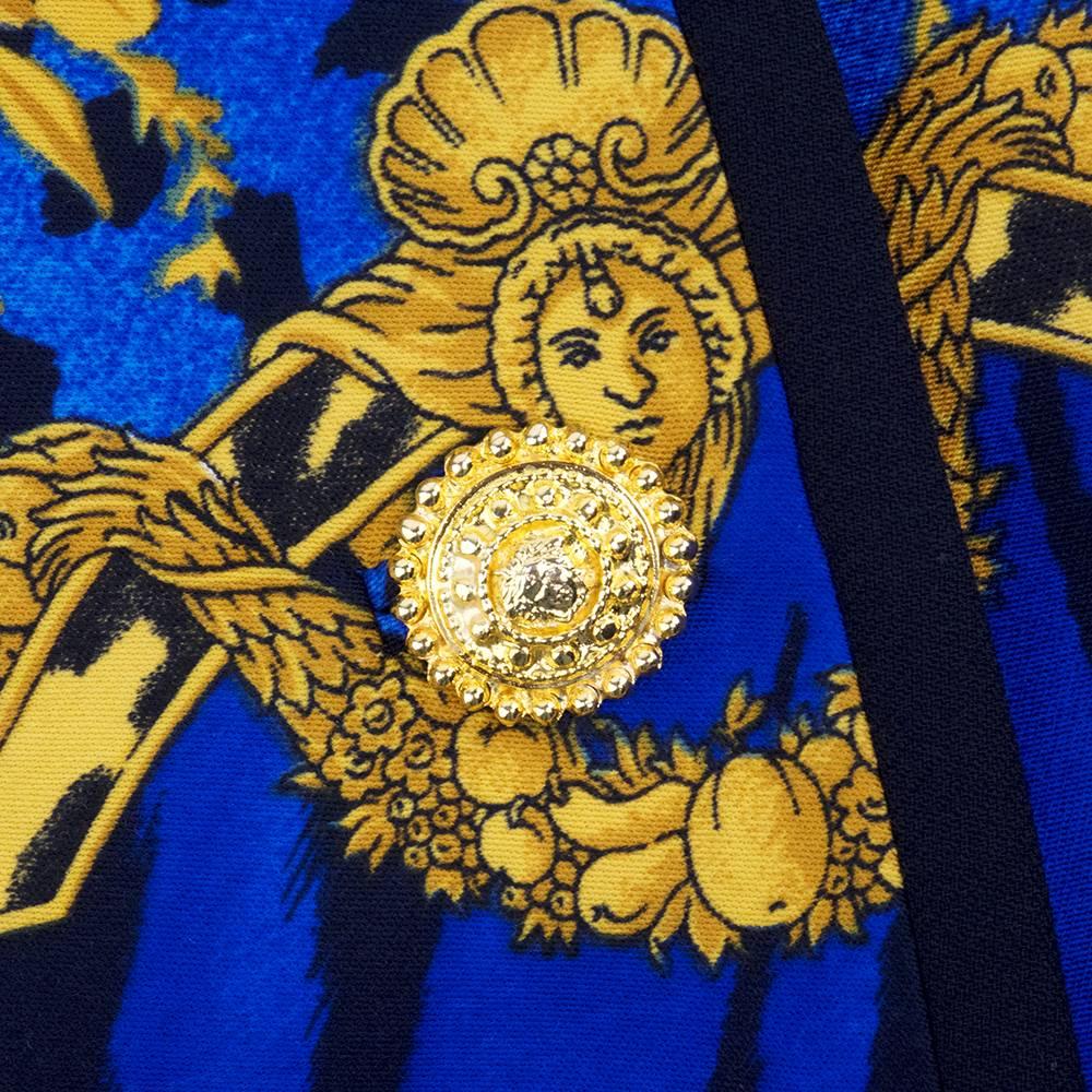 90s Gianni Versace Couture Bold Iconic Print Suit with Logo Hardware For Sale 3