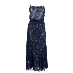 70s Christian Dior Black Lace and Mylar Evening Ensemble