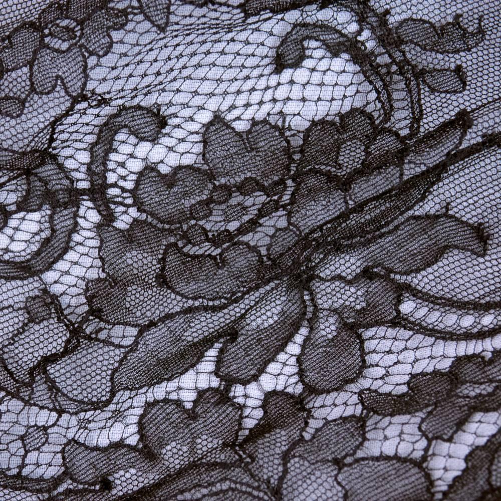 90s Christian Lacroix Black and White Silk and Lace Strapless Cocktail Dress For Sale 4
