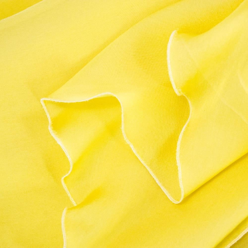2000s Valentino Yellow Silk Chiffon Peek-A-Boo Cocktail Dress For Sale 1