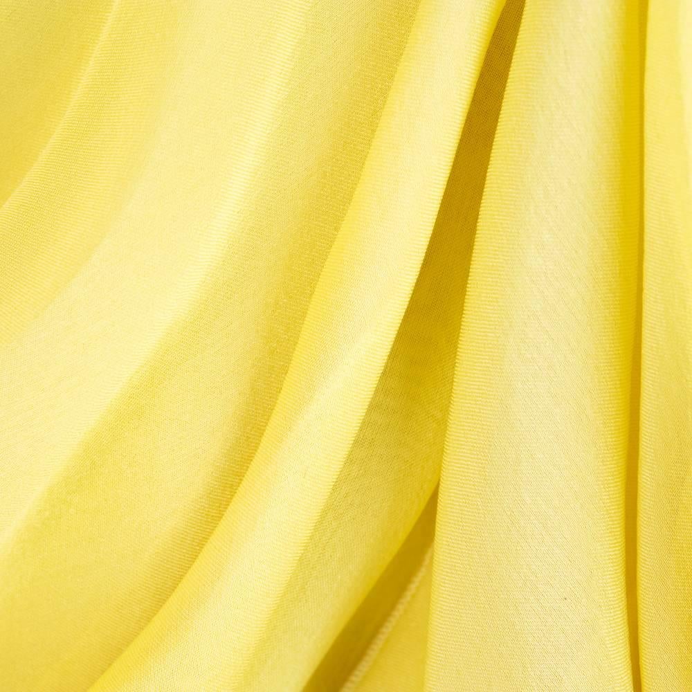 2000s Valentino Yellow Silk Chiffon Peek-A-Boo Cocktail Dress For Sale 3