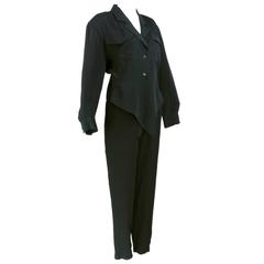 90s Kenzo Black Two Piece Casual Ensemble