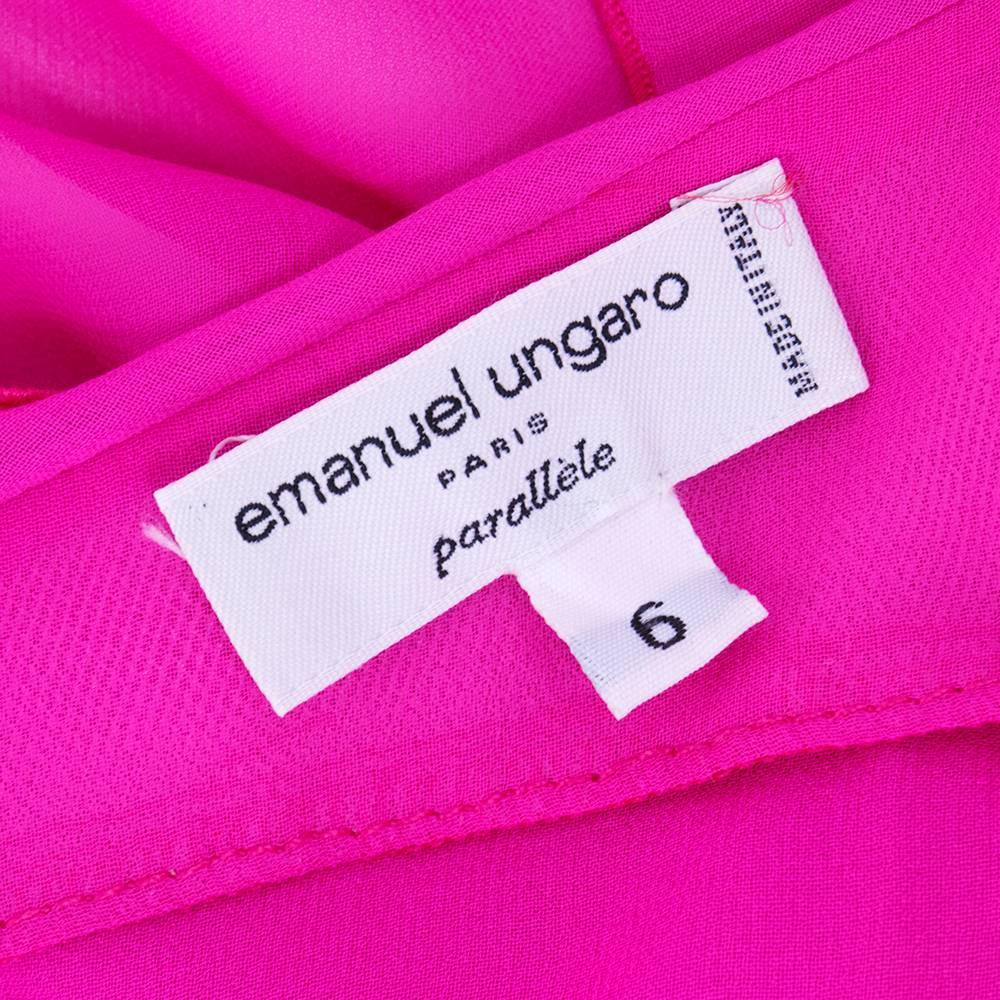 Vintage 90s UNGARO Hot Pink Embellished Camisole For Sale 2