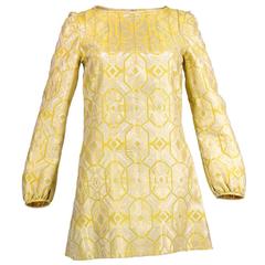 Swinging 60s Carnaby St. Gold Lame Mini Dress by Susan Locke
