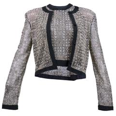 Exquisitely Tailored 2 Piece Evening Black and Silver Top Ensemble. 10